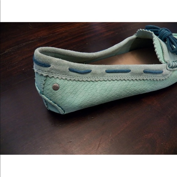 New Women’s UGG Meena II Exotic Scale Moccasin Seafoam - Picture 6 of 8